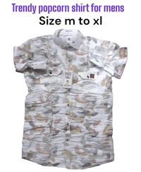 Tredy Popcorn Shirt For Men  - White, L