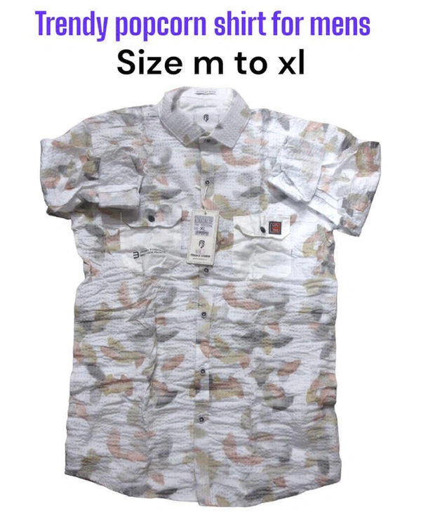 Tredy Popcorn Shirt For Men  - White, L