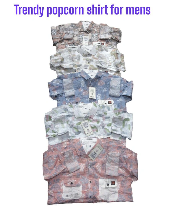 Tredy Popcorn Shirt For Men  - White, L