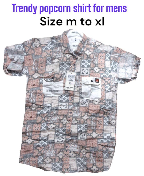 Tredy Popcorn Shirt For Men  - Periwinkle, Xl