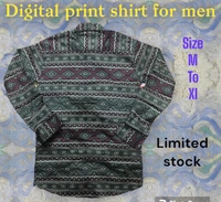 Digital Print Shirt For Men  - Black, M