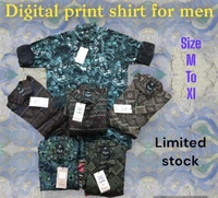 Digital Print Shirt For Men  - Black, XL
