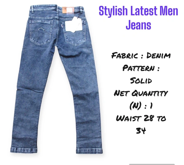 Trendy Jeans For Men  - Navy Blue, 28