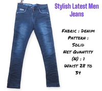 Trendy Jeans For Men  - Navy Blue, 28