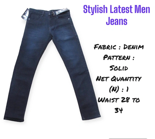 Trendy Jeans For Men  - Navy Blue, 28