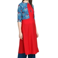 SPYCART Printed Crepe Jacket Kurti - XL