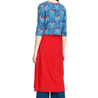 SPYCART Printed Crepe Jacket Kurti - XL