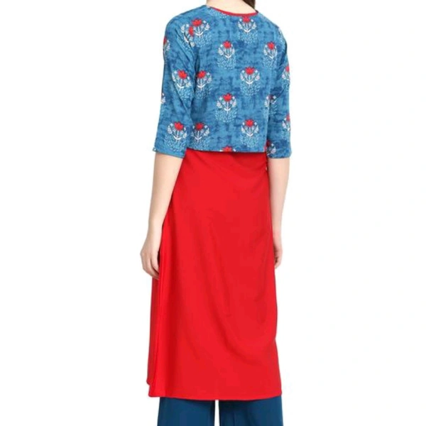 SPYCART Printed Crepe Jacket Kurti - XL