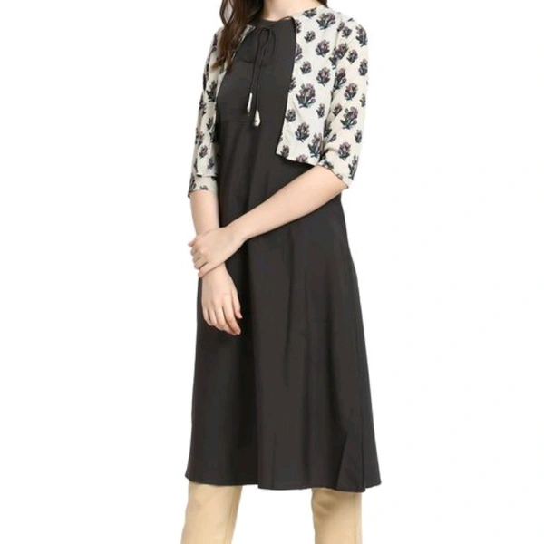 SPYCART Printed Crepe Jacket Kurti -  XL