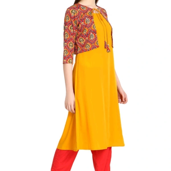 SPYCART Printed Crepe Jacket Kurti - S