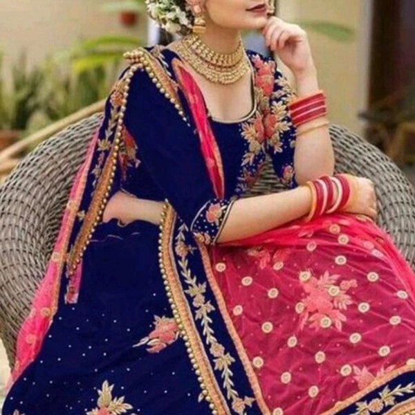 SPYCART Refined Women's Lehenga - RED, Un Stitched, 4 DAYS UNDER RETURN & EXCHANGE