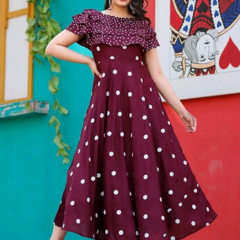 Women s Rayon Flared Cape Kurti