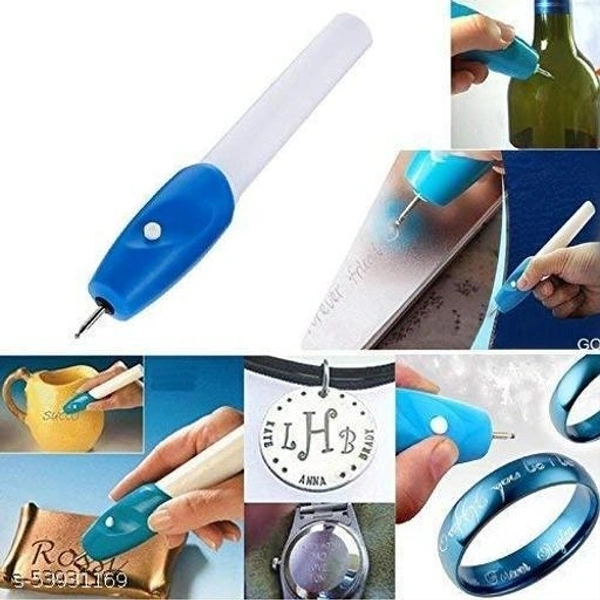 Naitik Creation Plastic Name Writing Power Engraving Pen  - Blue