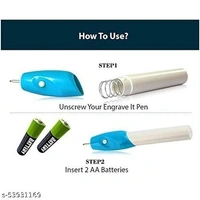 Naitik Creation Plastic Name Writing Power Engraving Pen  - Blue