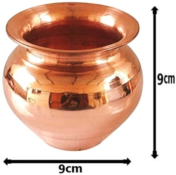 Brass & Copper Pooja Samagri || Combo of 5 Set, Copper OM Plate, Brass Pooja Bell/Ghanti and Copper Kalash Lota with Panch Patra/Achmani Pali Best Items for Temple/Home/Gifts for All Pooja Purpose, (Pack of 1) Brass, Copper