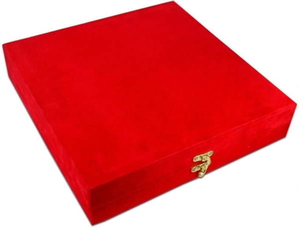  Pooja Thali Set, OM Shape Thali, Brass Material Thali Set for Diwali Pujan, Navratri Pujan, (Brass, Velvet Box) Brass