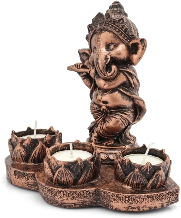 Handcrafted Lord Ganesha Idols Tea Light Holder for home decor