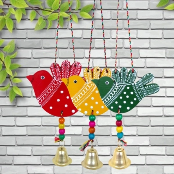 Bird Hanging Handmade and Hand-Painted Main Door Latkan Toran For Pooja