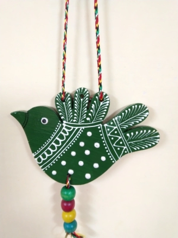 Bird Hanging Handmade and Hand-Painted Main Door Latkan Toran For Pooja