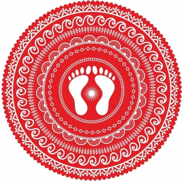 Rangoli Religious Vinyl Floor Sticker for Pooja Room Door Entrance Floor 