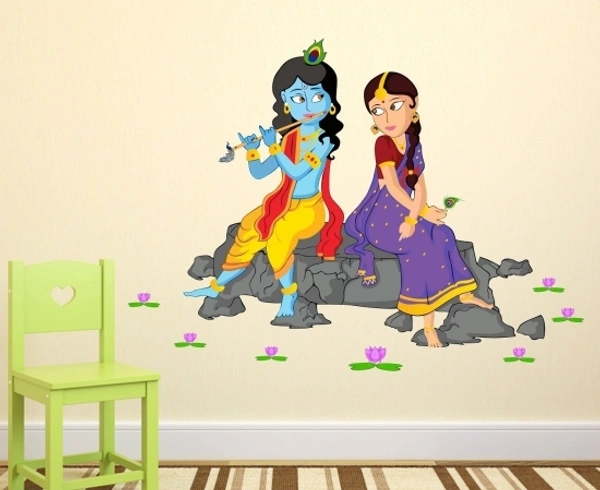 Krishna Radha Large Removable Sticker