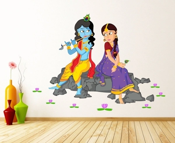 Krishna Radha Large Removable Sticker
