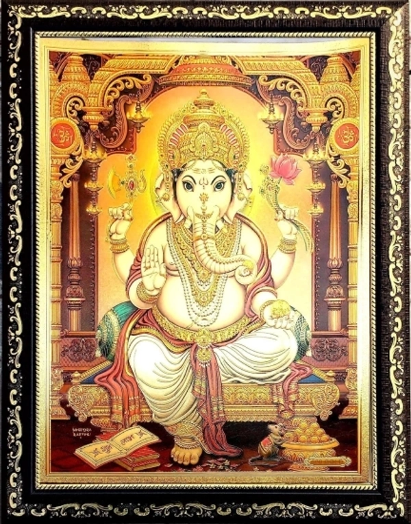 Handicraft Gold-plated Photo God Ganesh