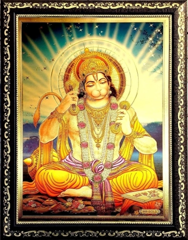Handicraft Gold-plated Photo God Hanuman