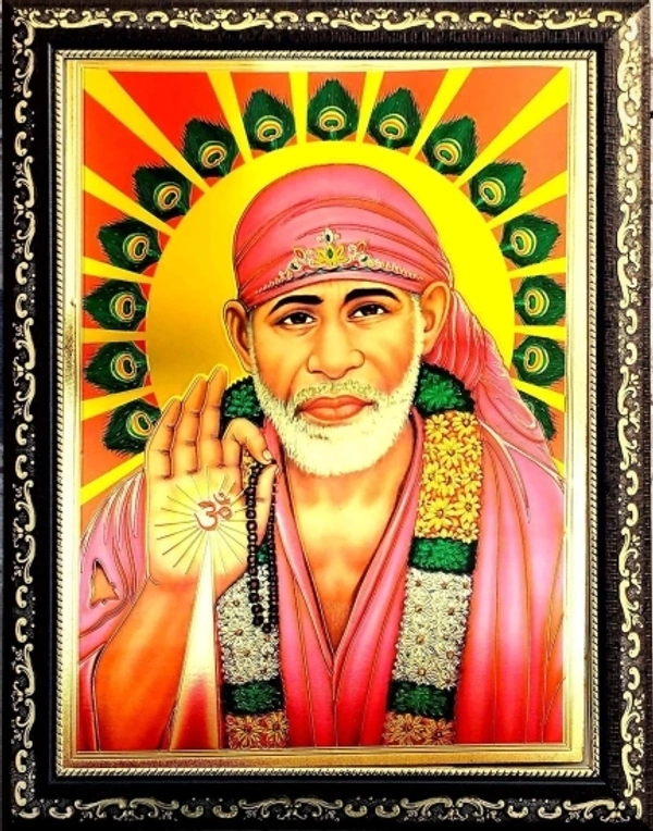 Handicraft Gold-plated Photo God Saibaba