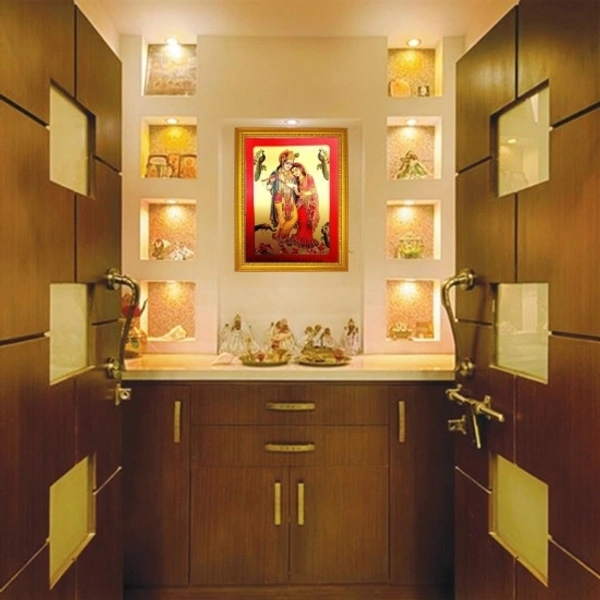 Handicraft Gold-plated Photo God Krishna