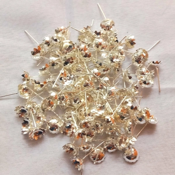 108 Silver Coated Flowers for Pooja