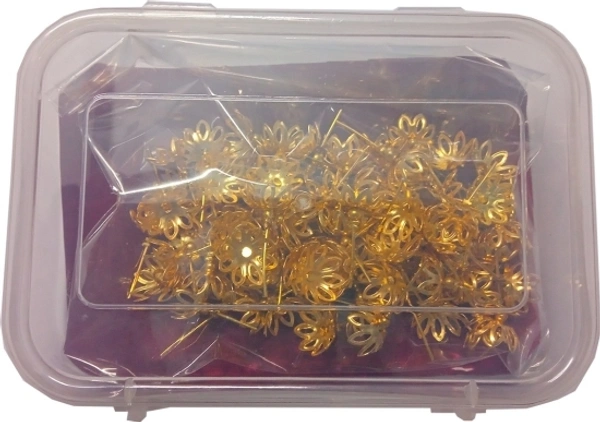 108 Astothrum Gold Plated Lotus Flowers For Laxmi Pooja 