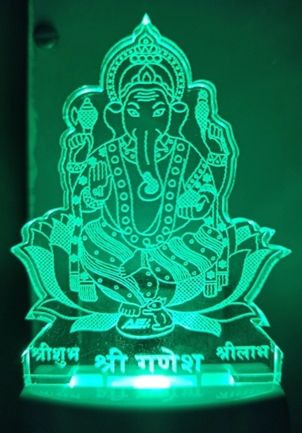 Ganpati dada Shri Siddhi Vinayak Ganesha LED 3D Illusion Night Lamp