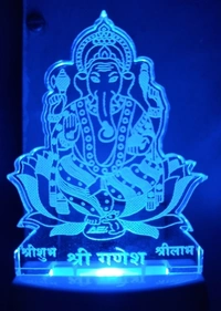 Ganpati dada Shri Siddhi Vinayak Ganesha LED 3D Illusion Night Lamp