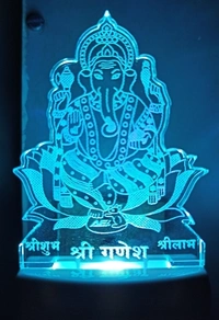 Ganpati dada Shri Siddhi Vinayak Ganesha LED 3D Illusion Night Lamp