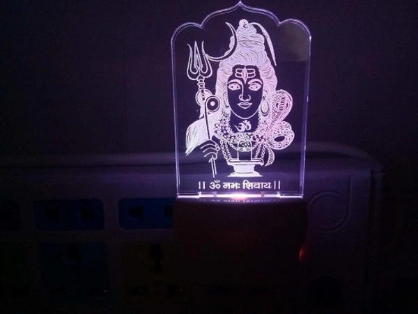 3D Illusion Shivji Bholenath Ji Night Lamp with 7 Color Changing Light for Gift Night Lamp