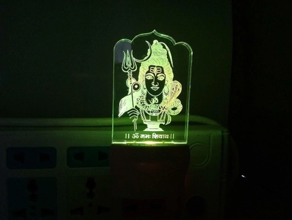 3D Illusion Shivji Bholenath Ji Night Lamp with 7 Color Changing Light for Gift Night Lamp