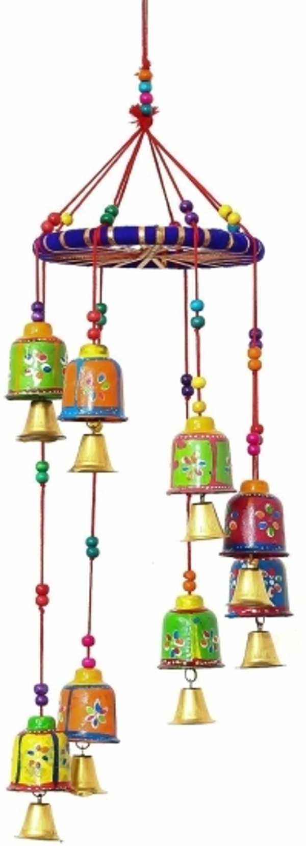 Wall/Door Hanging Bells Toran 1Pcs Microfiber Multicolour Toran