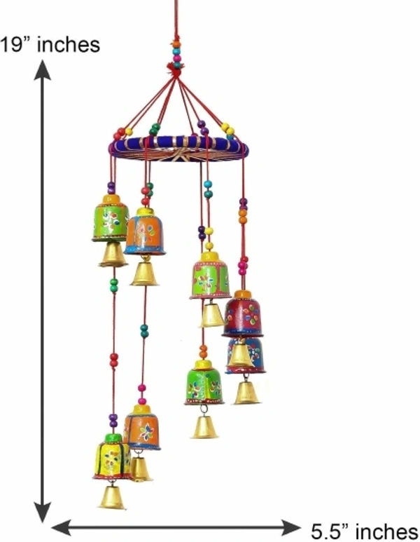 Wall/Door Hanging Bells Toran 1Pcs Microfiber Multicolour Toran