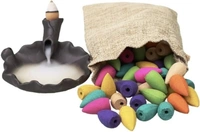 3 DIYA BACKFLOW INCENSE BURNER WITH 20 CONES MIX