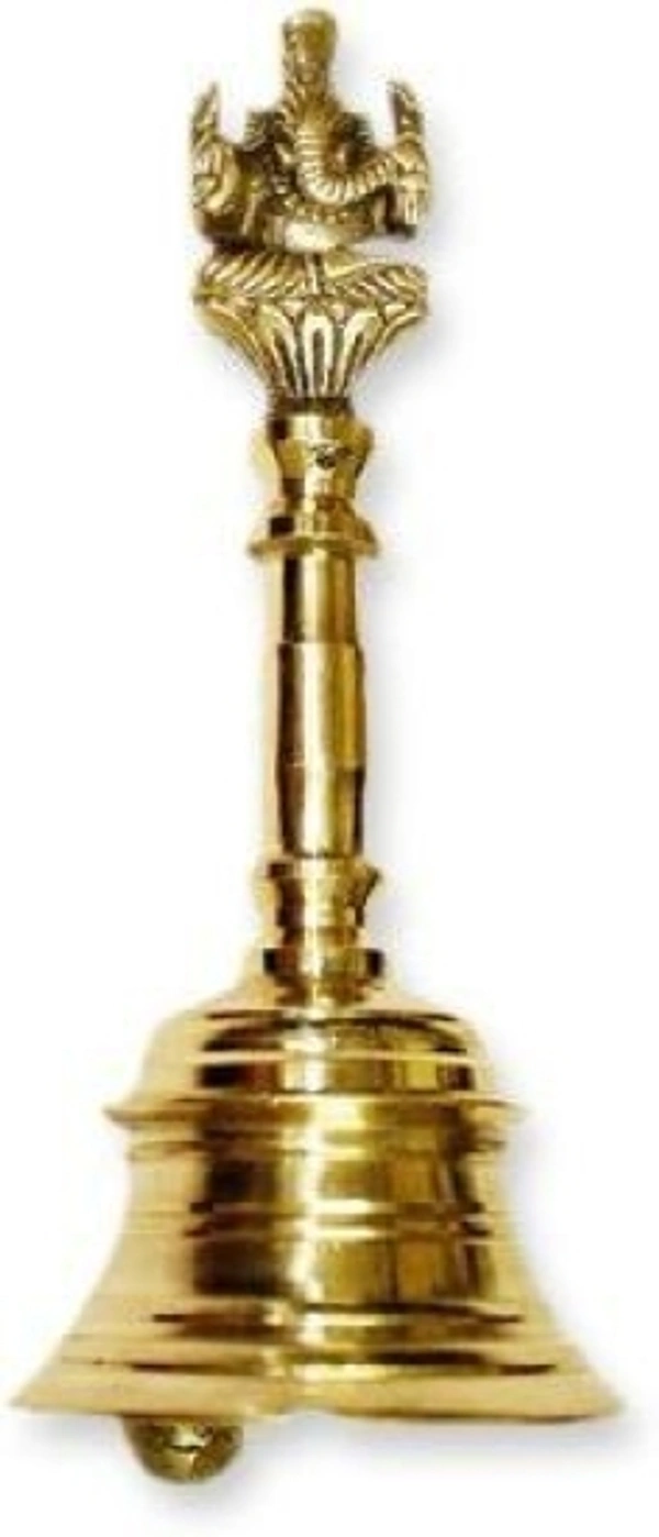 Brass Bell Ganesh-4" Brass Pooja Bell