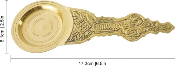 Kapoor Burner Brass Karpuram Arati for Dhoop Camphor Dani Mandir– Spoon Small-1 Brass