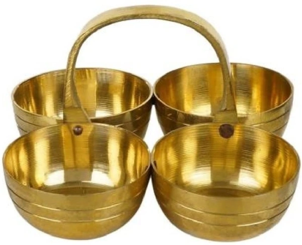 4 Bowl Holder Patra Brass