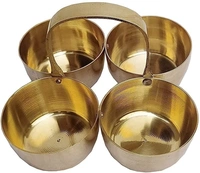 4 Bowl Holder Patra Brass