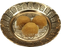 Puja Thali Pooja Thali/Plate/Dish with Flower Embossed Design Weight 0.040 Brass