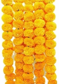 Artificial Genda or Marigold Flowers Garland for Decoration: (Pack of 2) plastic Garland