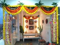 Artificial Genda or Marigold Flowers Garland for Decoration: (Pack of 2) plastic Garland