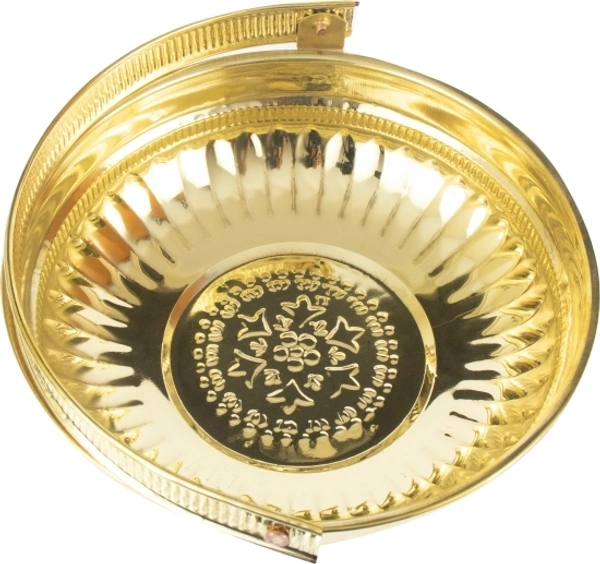 Traditional Handcrafted Lakshmi Brass Flower basket for Pooja/Worship-LEAF Brass