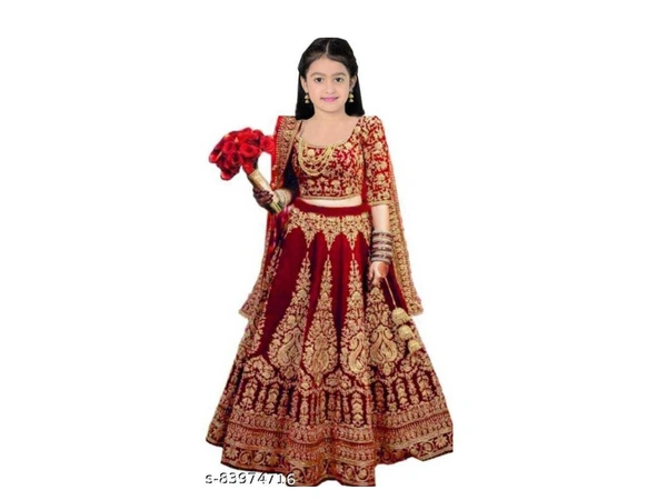 Children Layecha Lehnga - Narangi, 10P