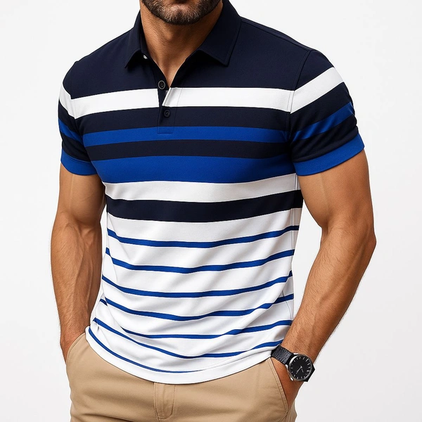 Deozn Polo Mens Tshirt - Navy Blue, L